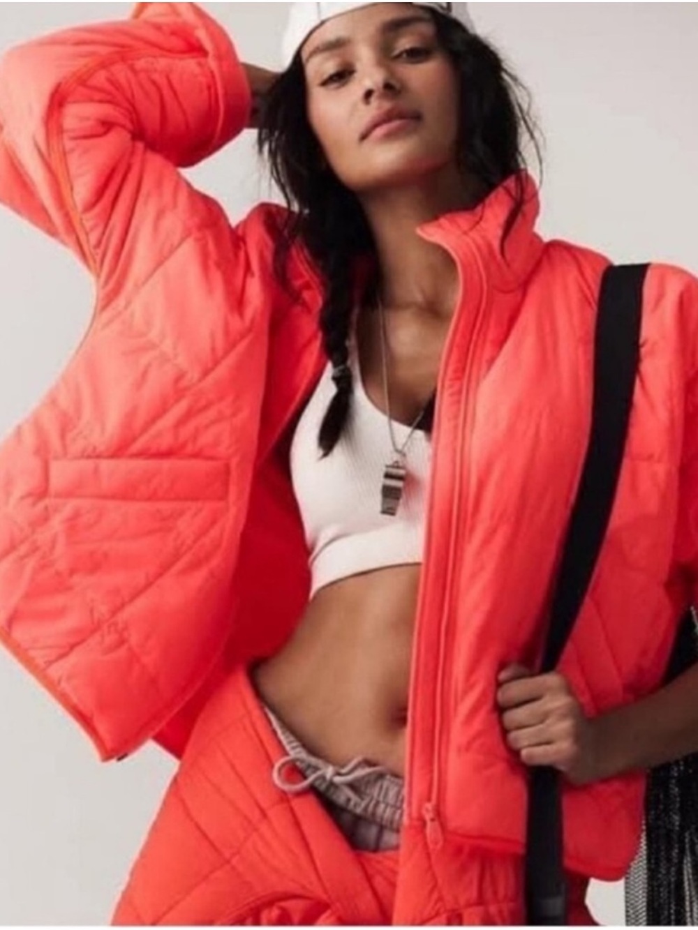 NWT Free People Pippa Packable Puffer Jacket Hot Watermelon FP Movement Medium